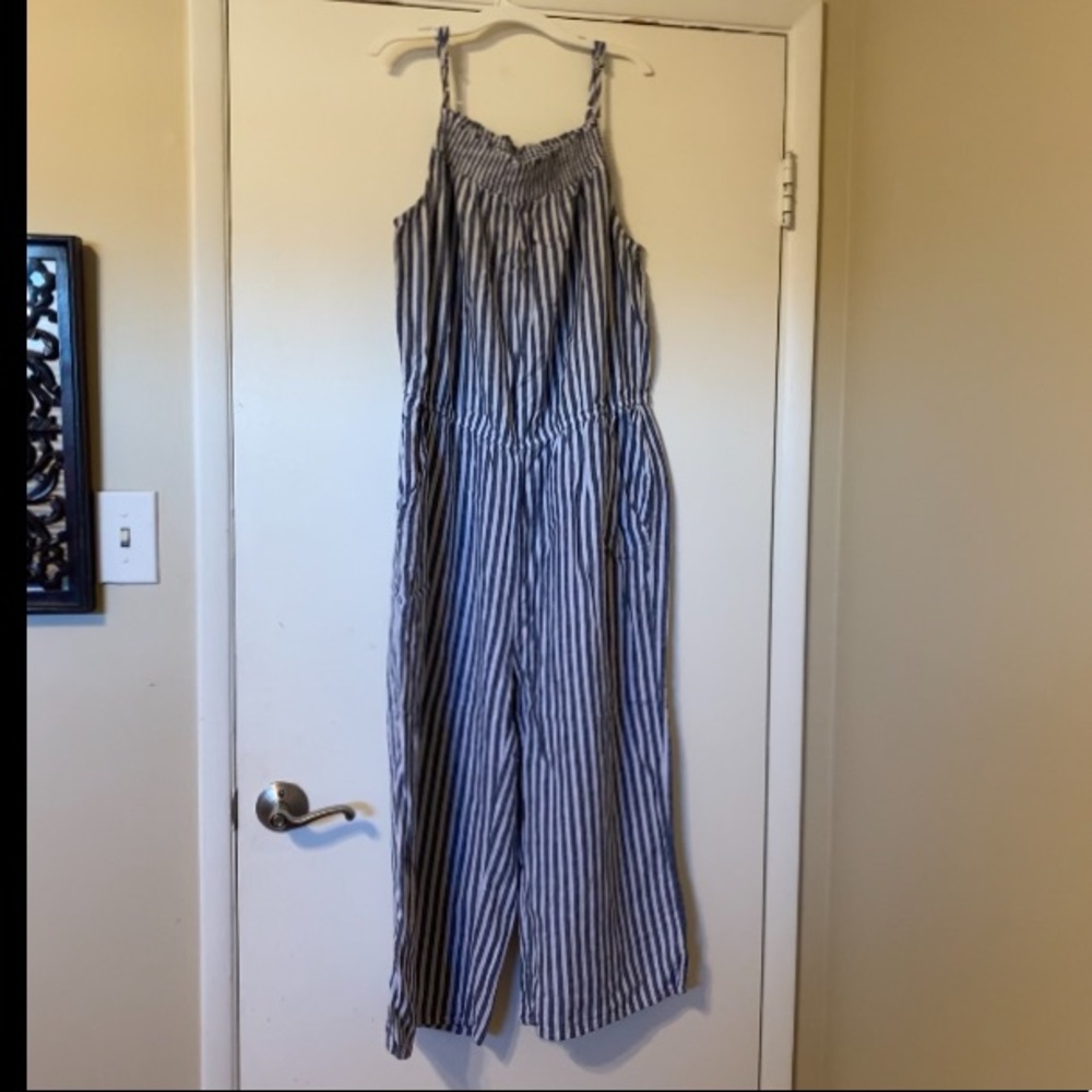 Vertical striped jumpsuit